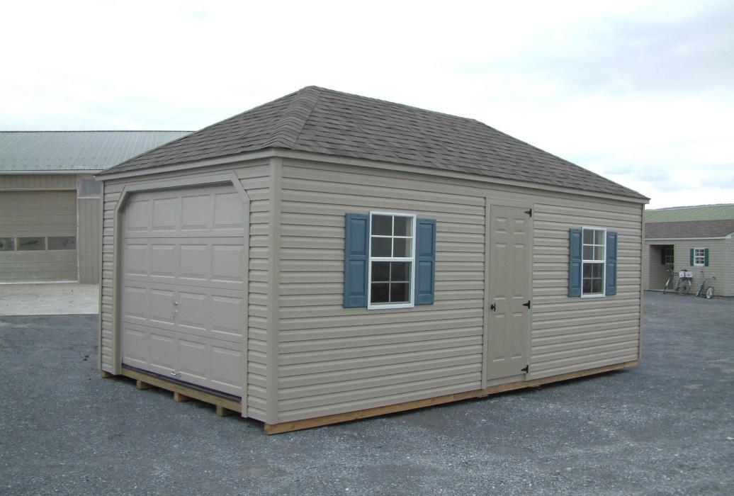 Standard Vinyl Hip Roof Single Car Garage Lancaster County Barns