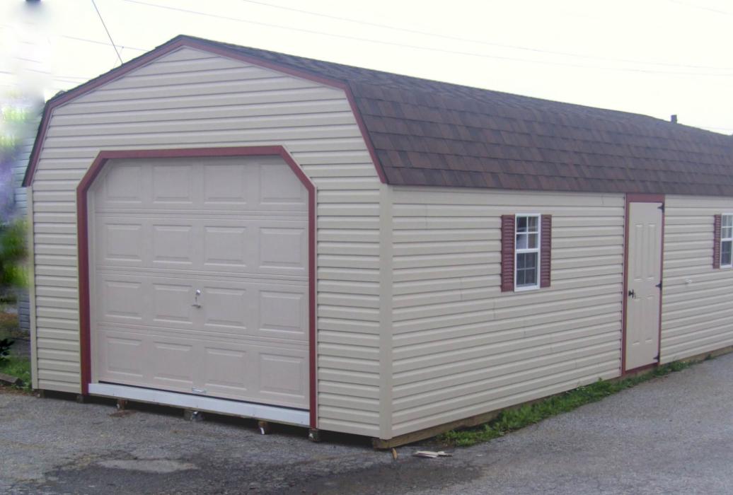 Dutch Barn Single Car Garage Vinyl Siding-3 Dutch Barn Single Car Garage Vinyl Siding-3