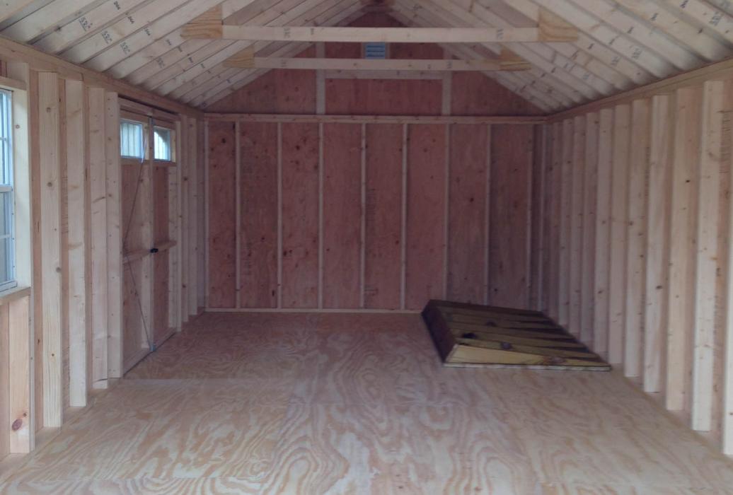 Inside View of Aframe Single Car Garage