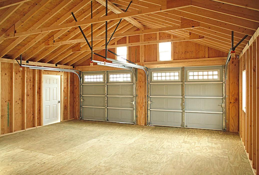 Inside of an Aframe Modular Garage
