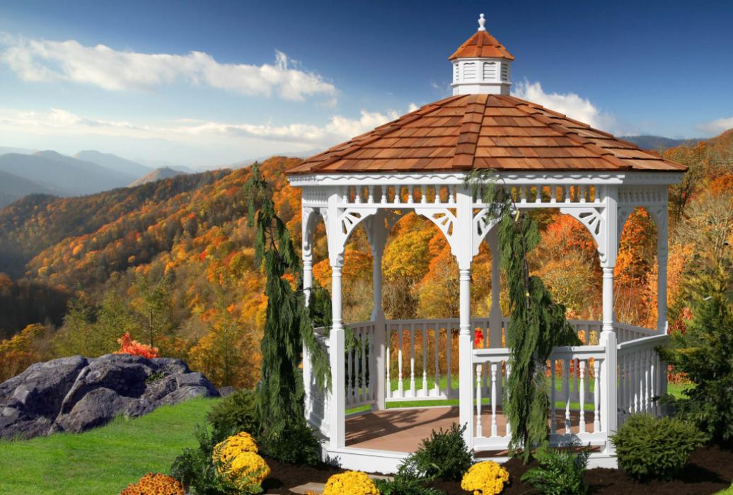 Vinyl Octagon Gazebo- Classic Single Roof