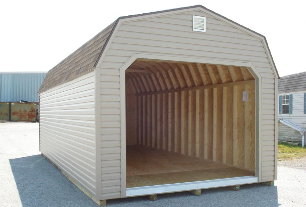 Dutch Barn Single Car Garage Vinyl Siding-2 Dutch Barn Single Car Garage Vinyl Siding-2