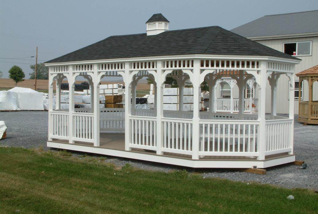 Vinyl Oval Gazebo- Classic Single Roof-7 Vinyl Oval Gazebo- Classic Single Roof-7