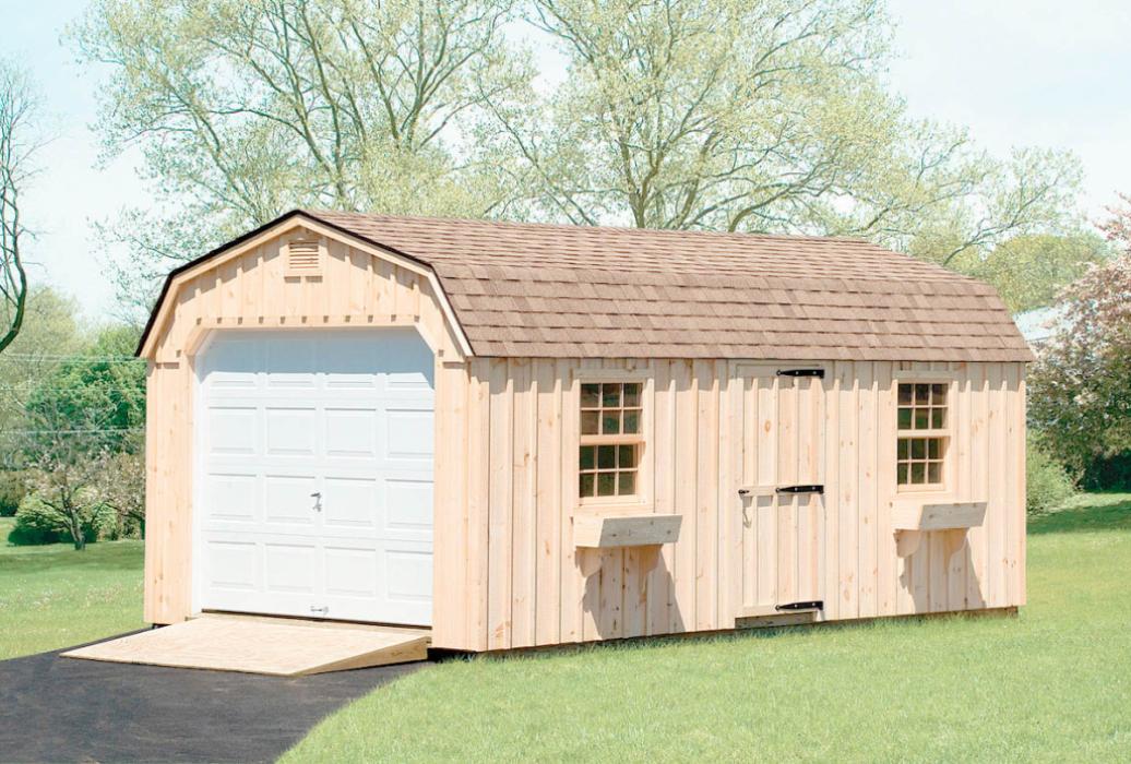 Dutch Barn Single Car Garage Board and Batten Pine-2