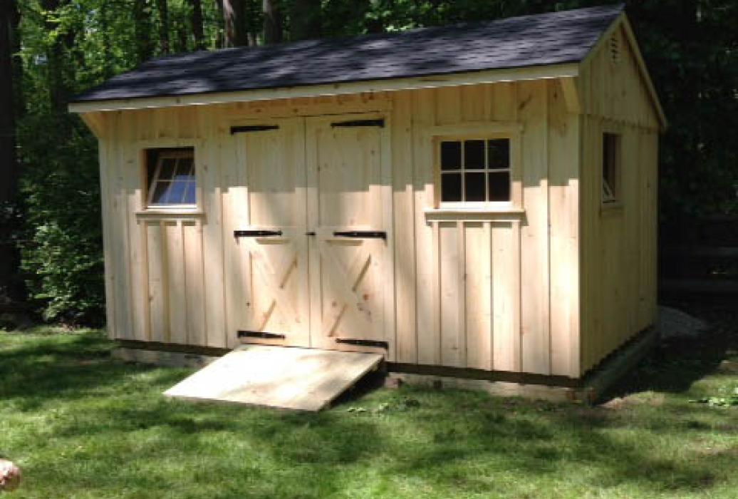 Timber Frame Sheds-4 Timber Framed Board and Batten Quaker Shed