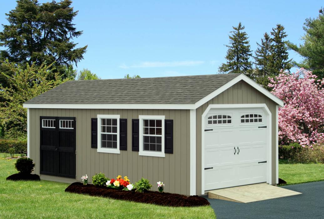 New England Classic Single Car Garage with Duratamp T1-11 Siding New England Classic Single Car Garage with Duratamp T1-11 Siding