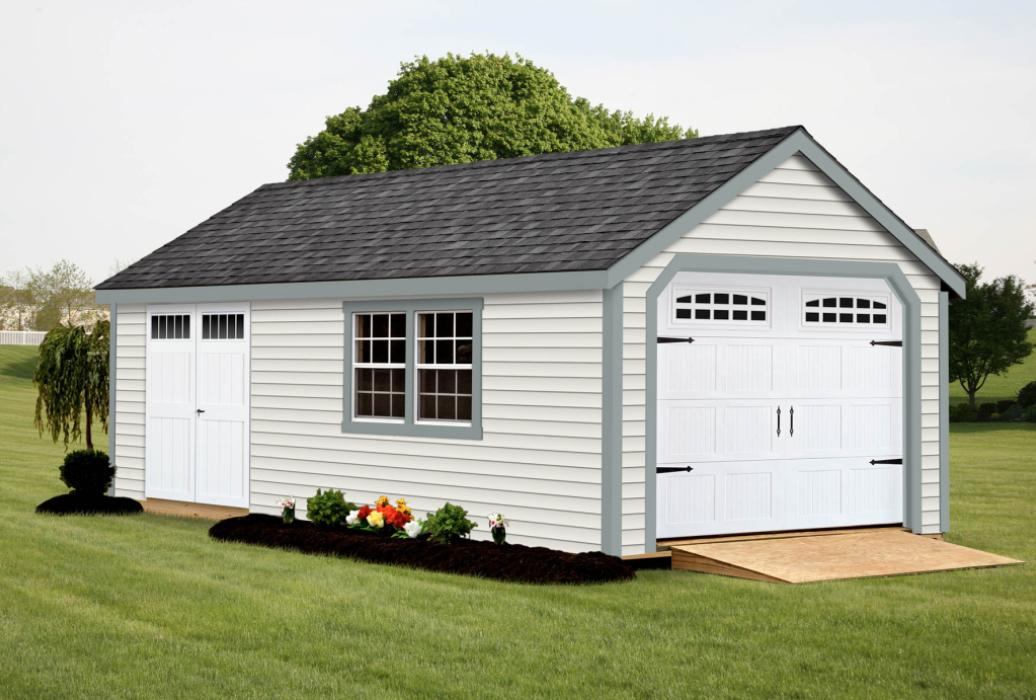 New England Classic Single Car Garage Vinyl Siding-6