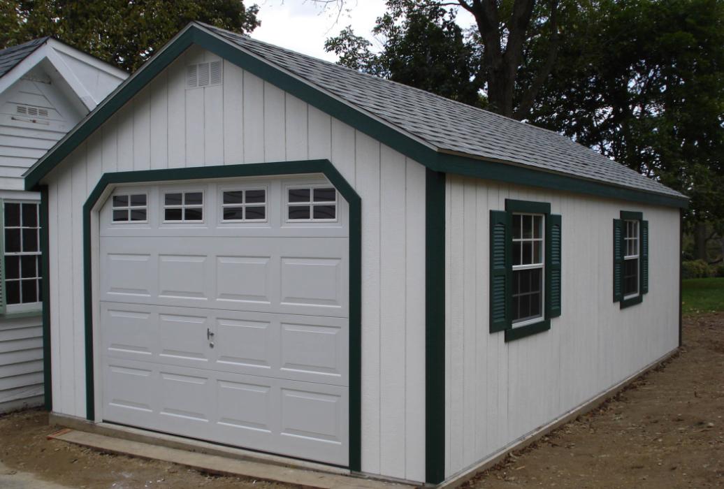 New England Classic Single Car Garage -Duratamp T1-11 Siding -11 New England Classic Single Car Garage -Duratamp T1-11 Siding -11