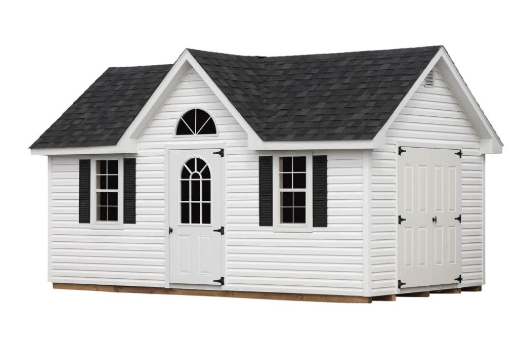 New England Classic Victorian Shed- Vinyl Siding-4 New England Classic Victorian Shed with Vinyl Siding. dormer and 8" overhang