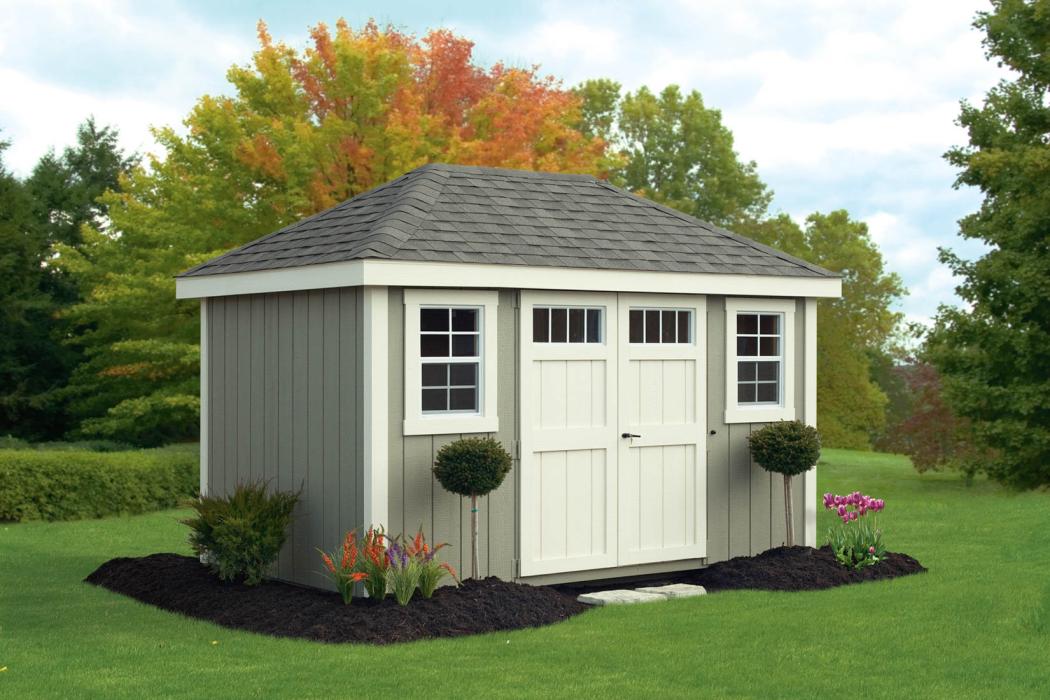 New England Classic T1-11: Hip Roof Shed | Lancaster ...
