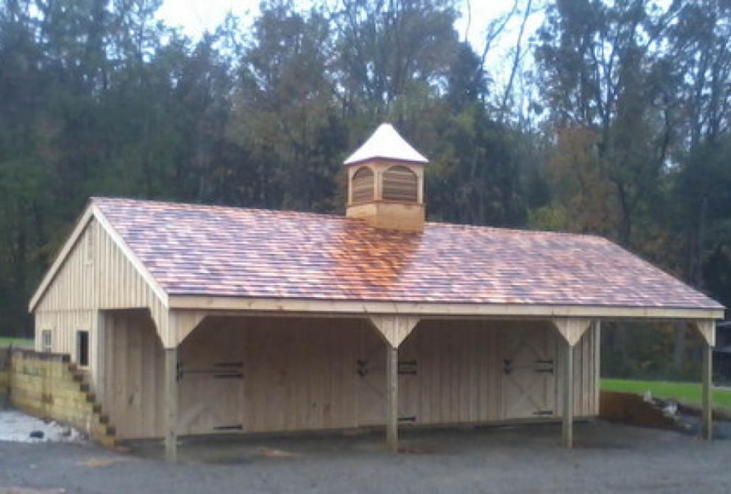 Stall Barns with Overhang-9 Custom Horse Stall Barns with Overhang