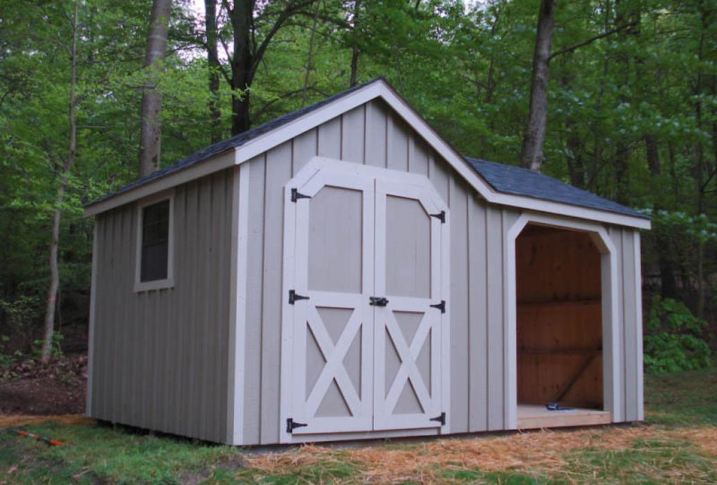 Board &amp; batten wood storage and tool shed