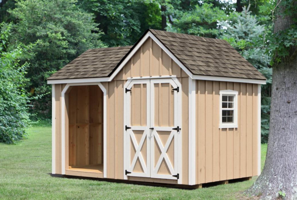 Board &amp; batten wood storage and tool shed