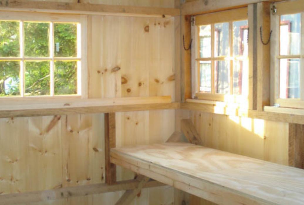 wood storage shed Interior View Board and Batten Storage Shed