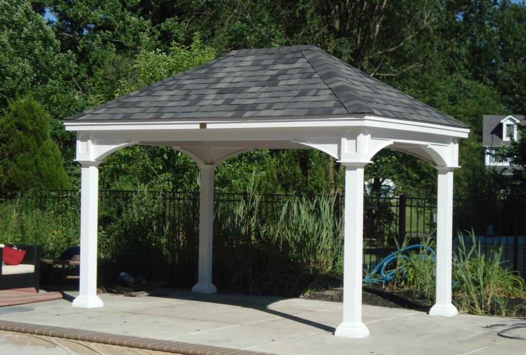 10x14 Manor Pavilion Cathedral Roof  Twilight gray shingles