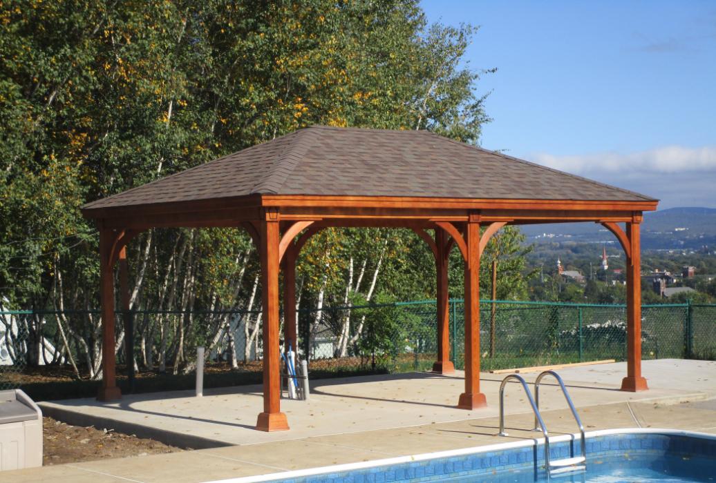 14x20 Keystone Pavilion..Canyon Brown stain &amp; Fossil wood shingles