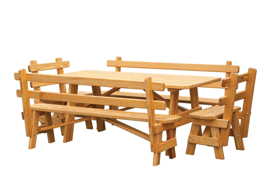 Economy A-Frame Wooden Picnic Table - 8