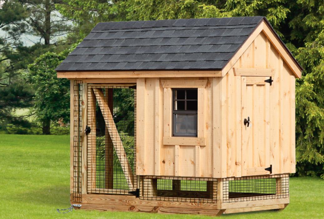 A46C-back-B Front view of combo chicken coop