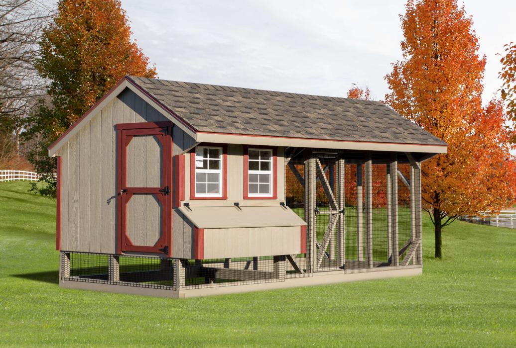 7'x16' Combo Chicken Coop & Run (Q716C) | Lancaster Barns