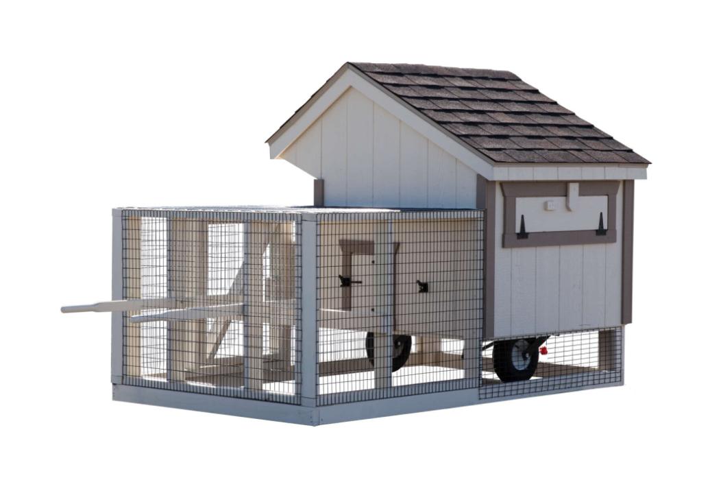 back3 Back view of Gray 4x4 Quaker Tractor Coop with run