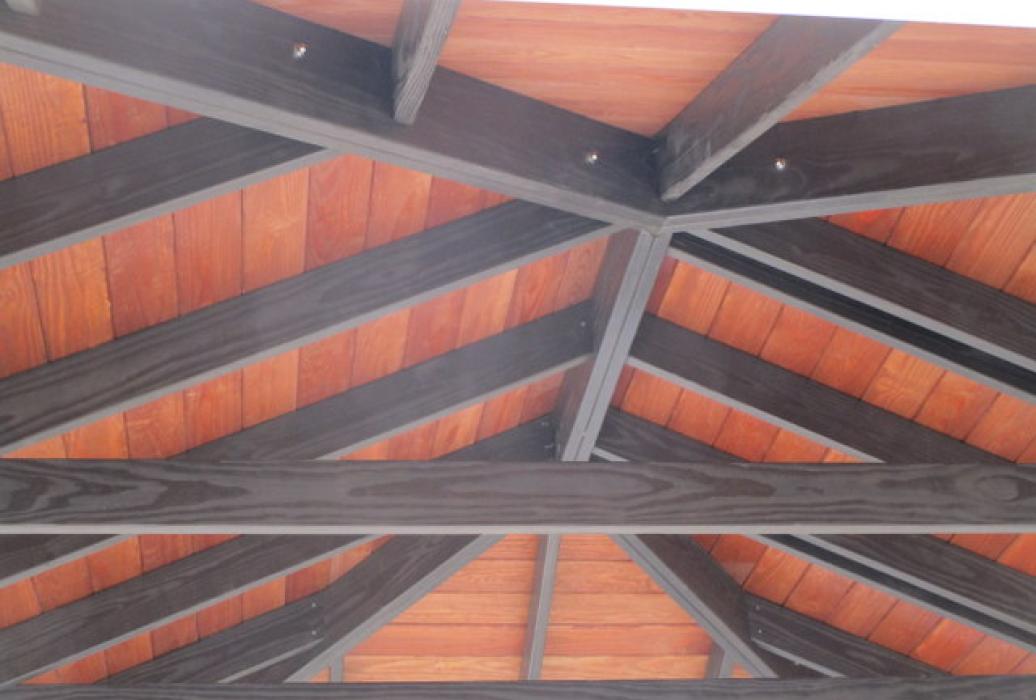 Ceiling Cinder Rafters Cedar T&amp;G