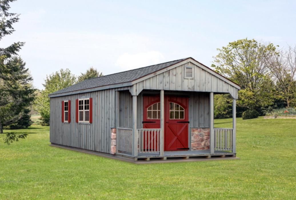 13x30 A Frame Cabin aframe cabin with board and batten siding and porch