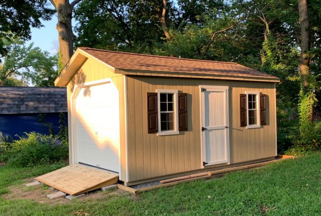 10 x 18 Aframe Single Car Garage with Duratemp Siding