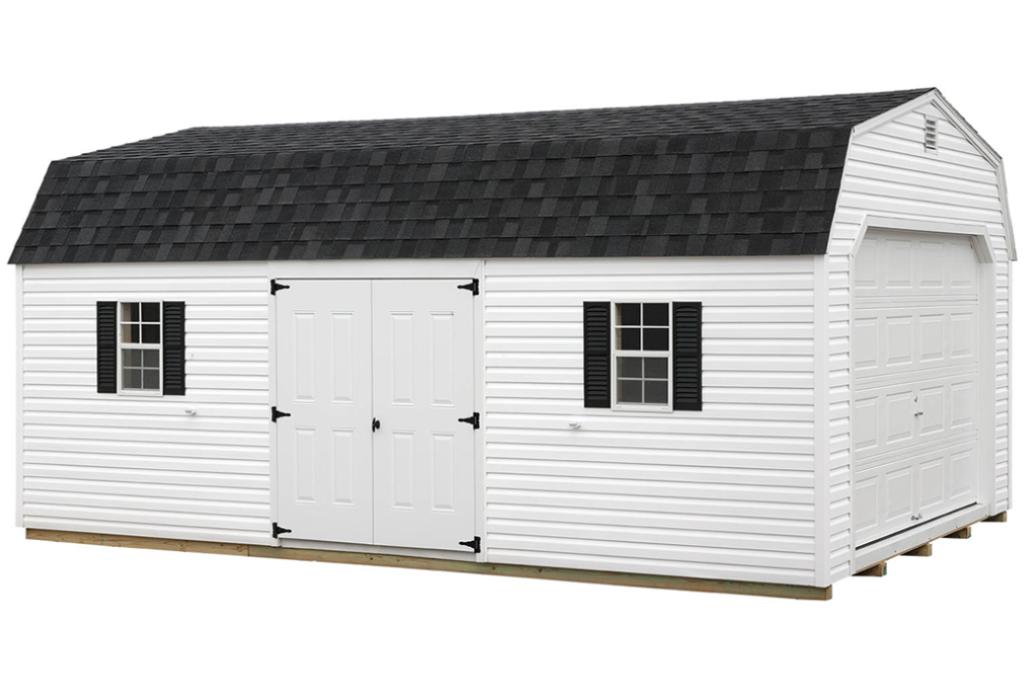 Standard Vinyl Dutch Barn Single Car Garage Lancaster County Barns