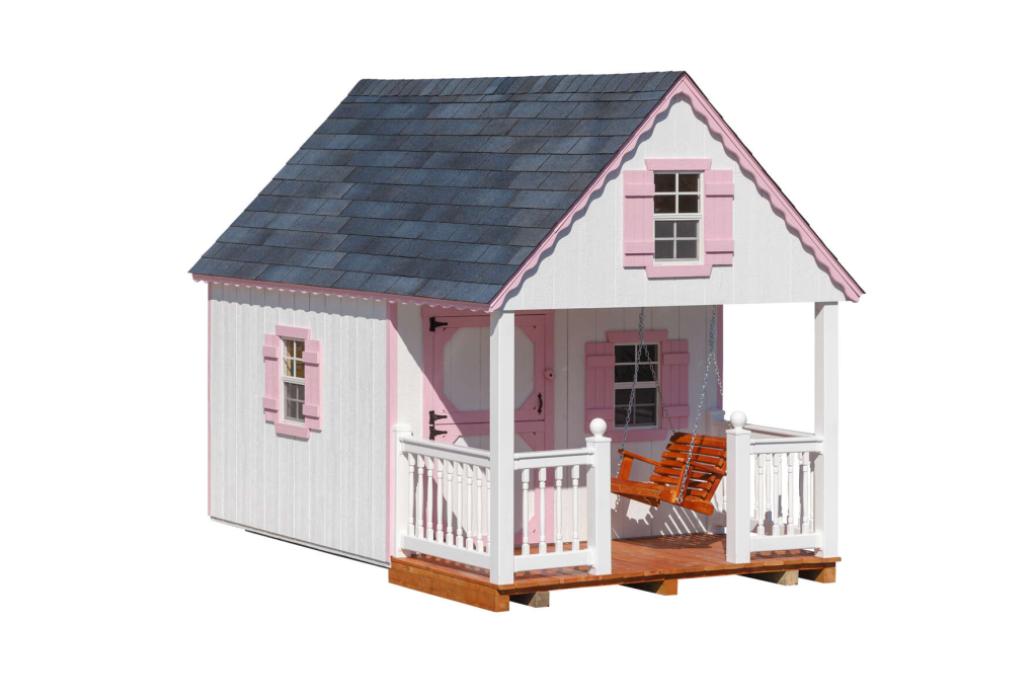 8 x 12 Cabin w/ Porch Swing 8 x 12 Cabin Playhouse w/ Porch Swing