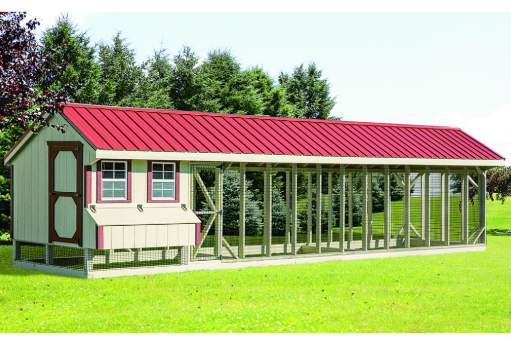 7'x32' Combo Chicken Coop & Run (Q732C) Lancaster County Barns