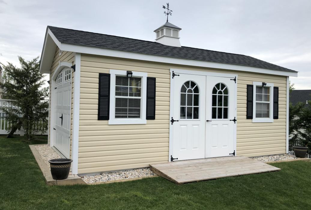 New England Classic Vinyl: A-Frame Single Car Garage 12x20