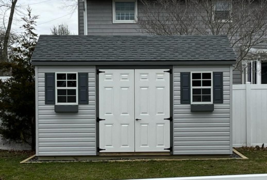 10x14 aframe shed vinyl siding