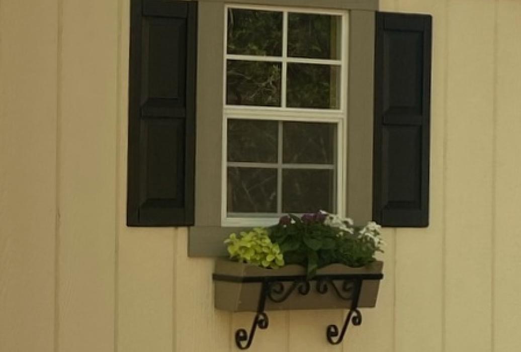 flower box with rod iron hanger