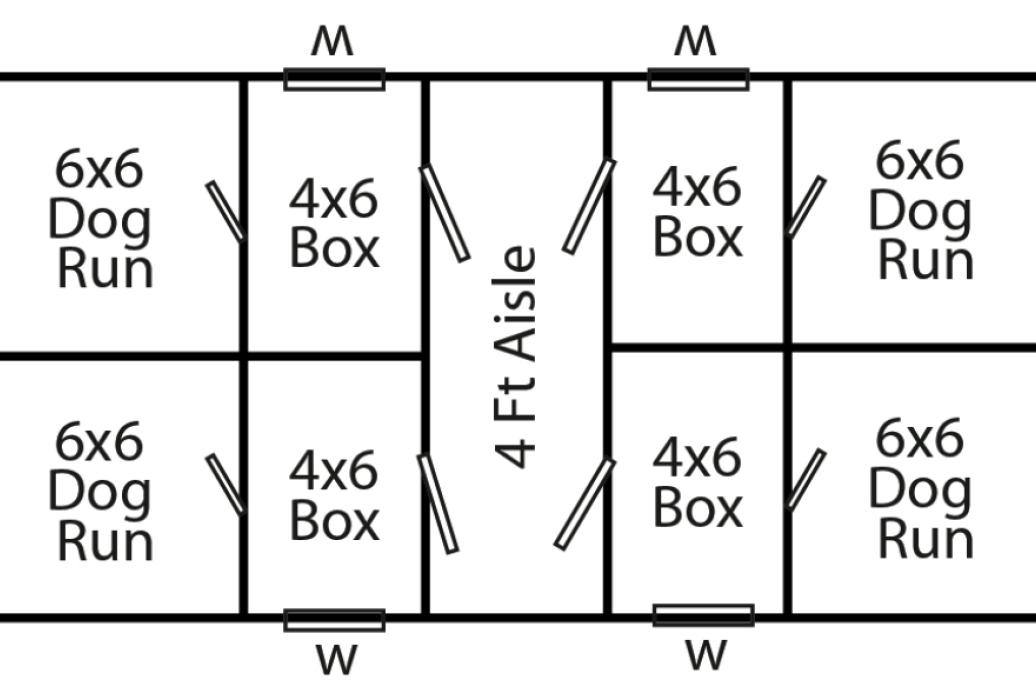 12' x 24' four run kennel