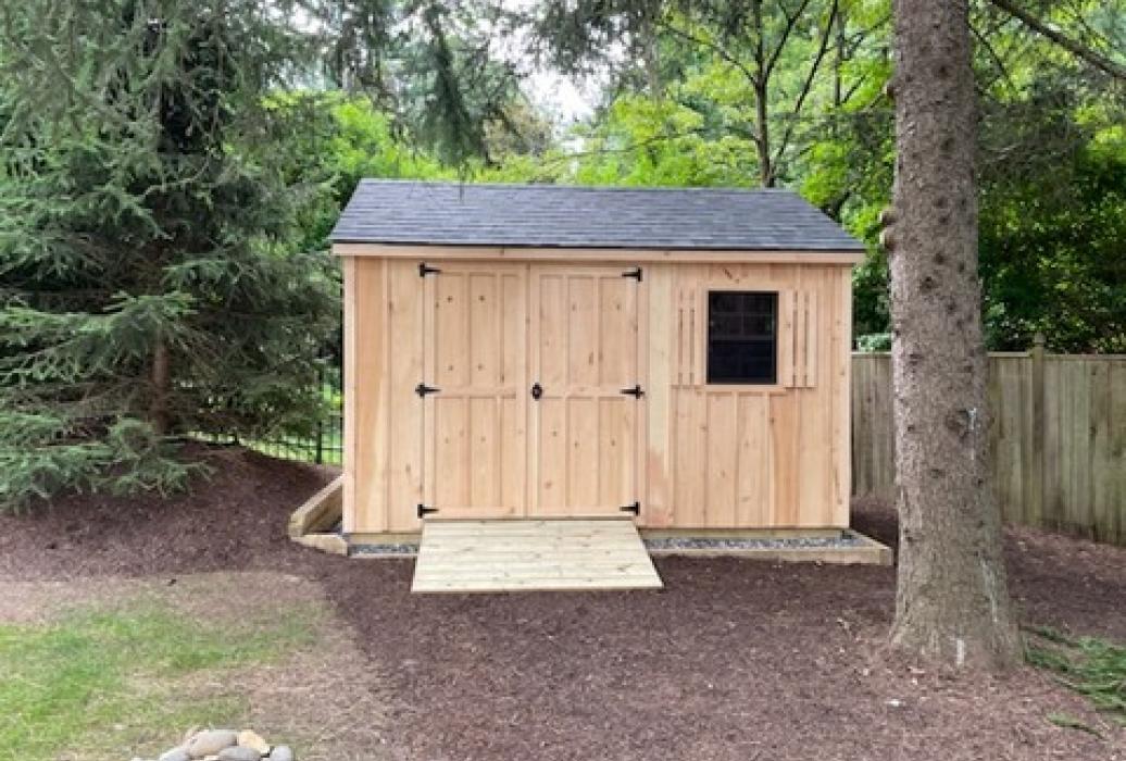 Standard: Board &amp; Batten: White Pine A-Frame Shed - 10' x 12'