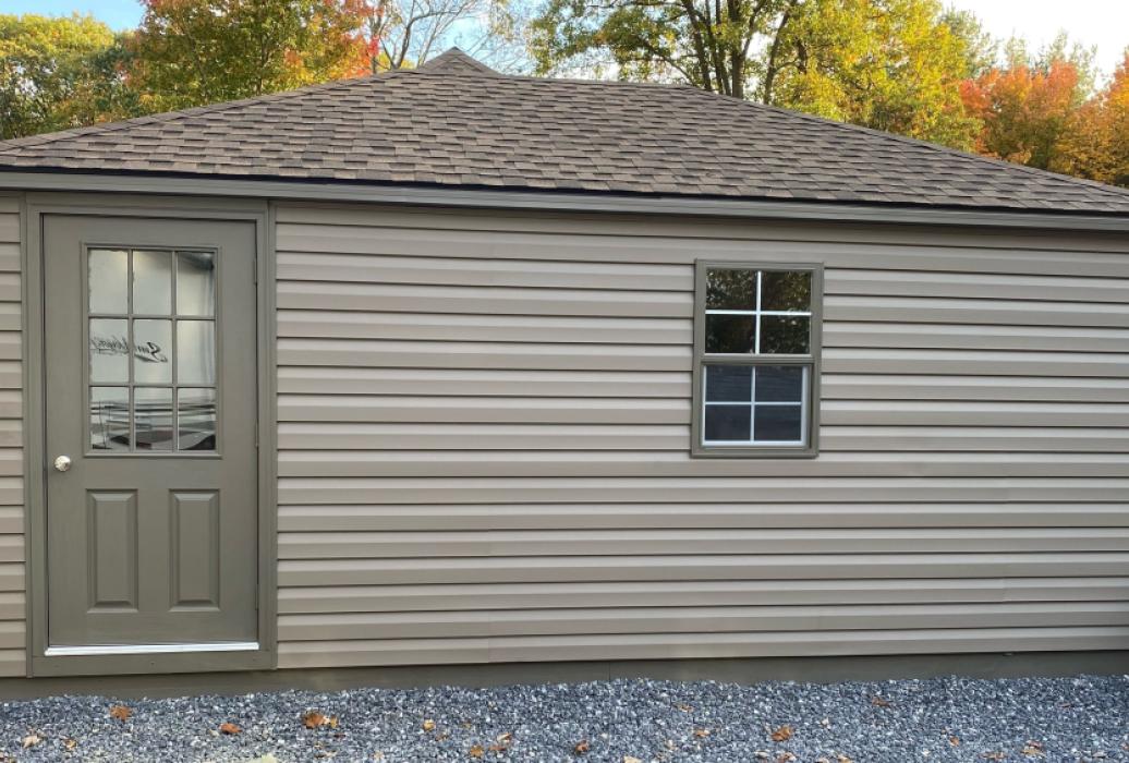 14x20 hip roof vinyl garage