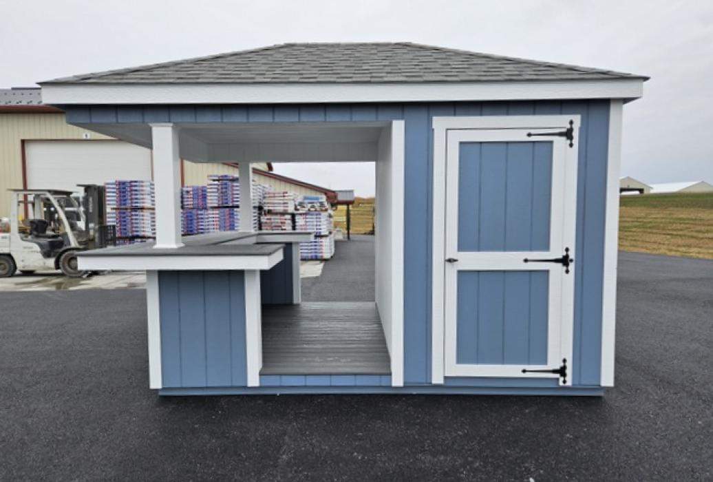 Custom Hip roof with service bar side view. Custom Hip roof with service bar side view.
