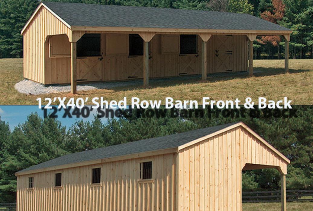 Shed row with overhang Shed row with overhang