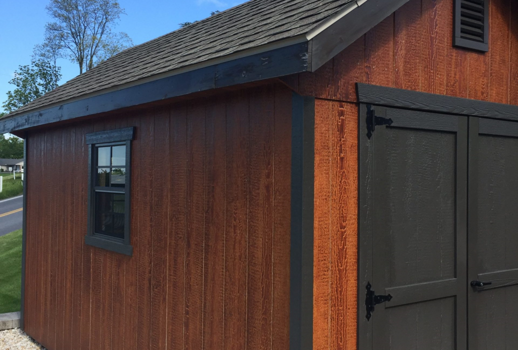 LP Siding -stained with black trim