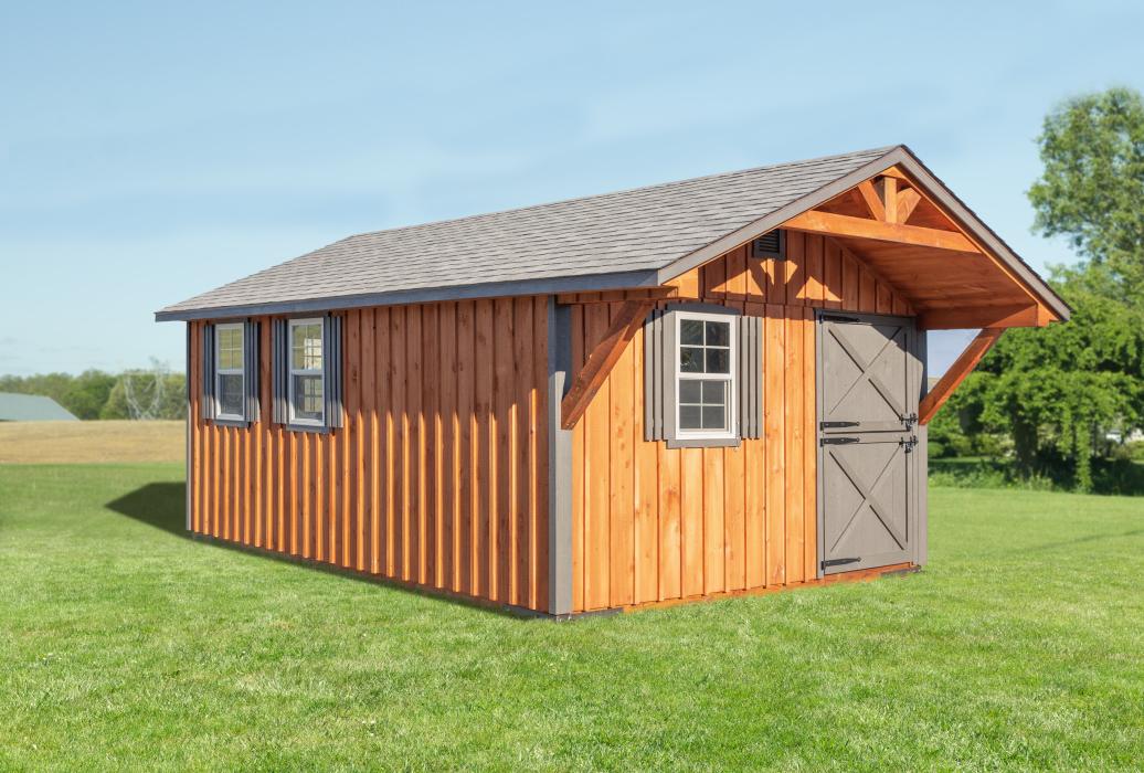 Manor shed modified into a horse barn
