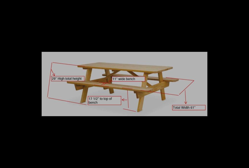 table with attached benches