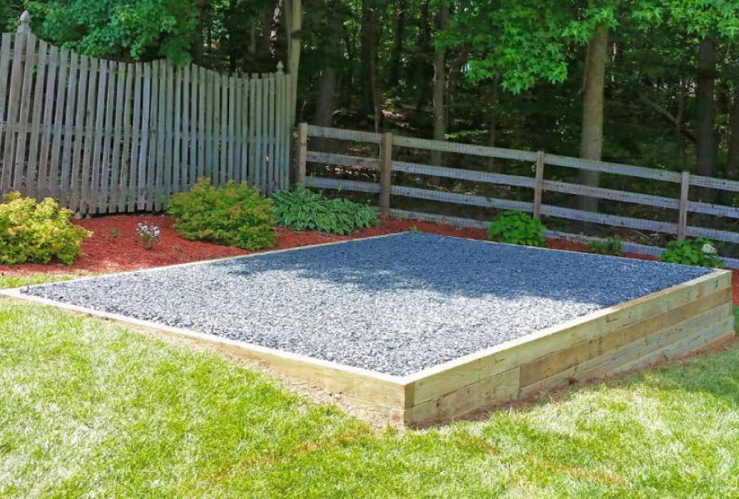 stone pad for shed foundation