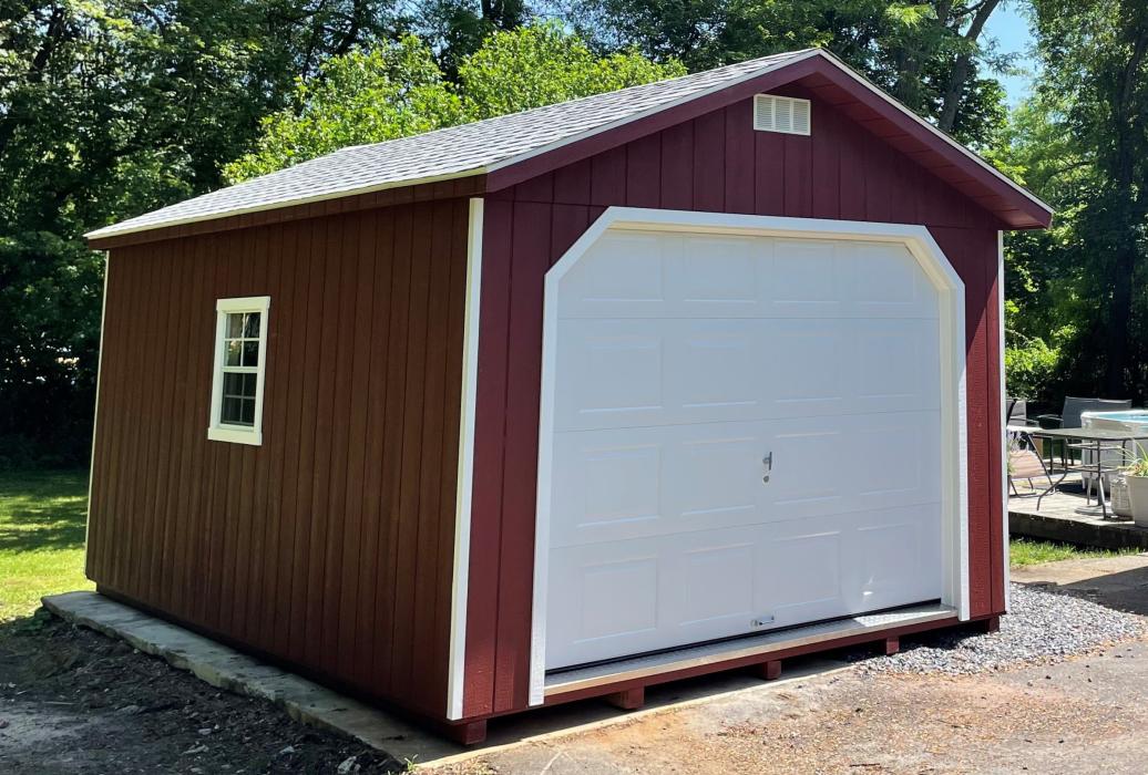 STANDARD A-FRAME SINGLE CAR GARAGE: 12' X 18'