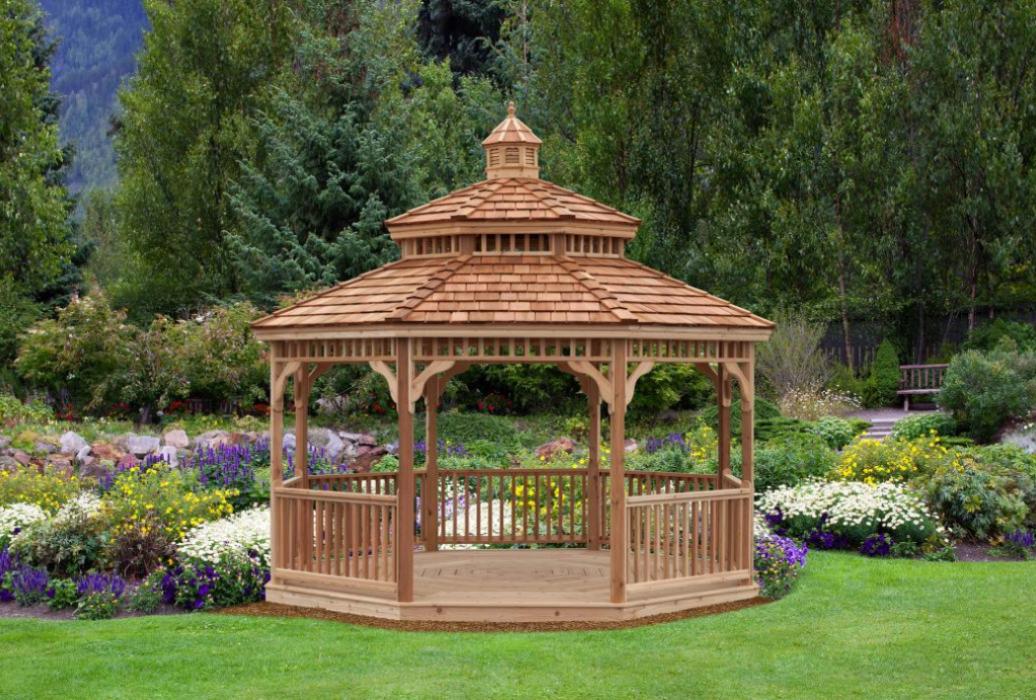 14' octagon victorian cedar gazebo