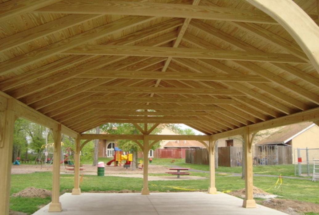 Underside unfinished open end gable aframe