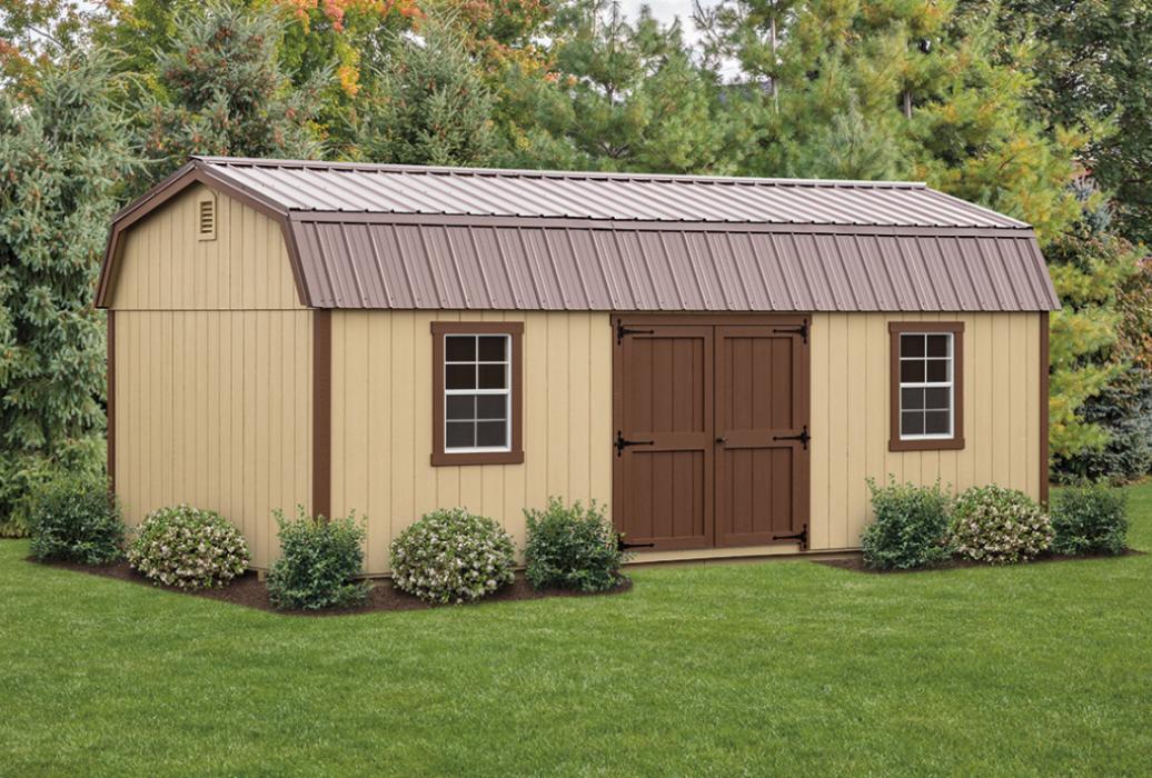 Barn style  classic T1-11/ LP with ribbed metal roof
