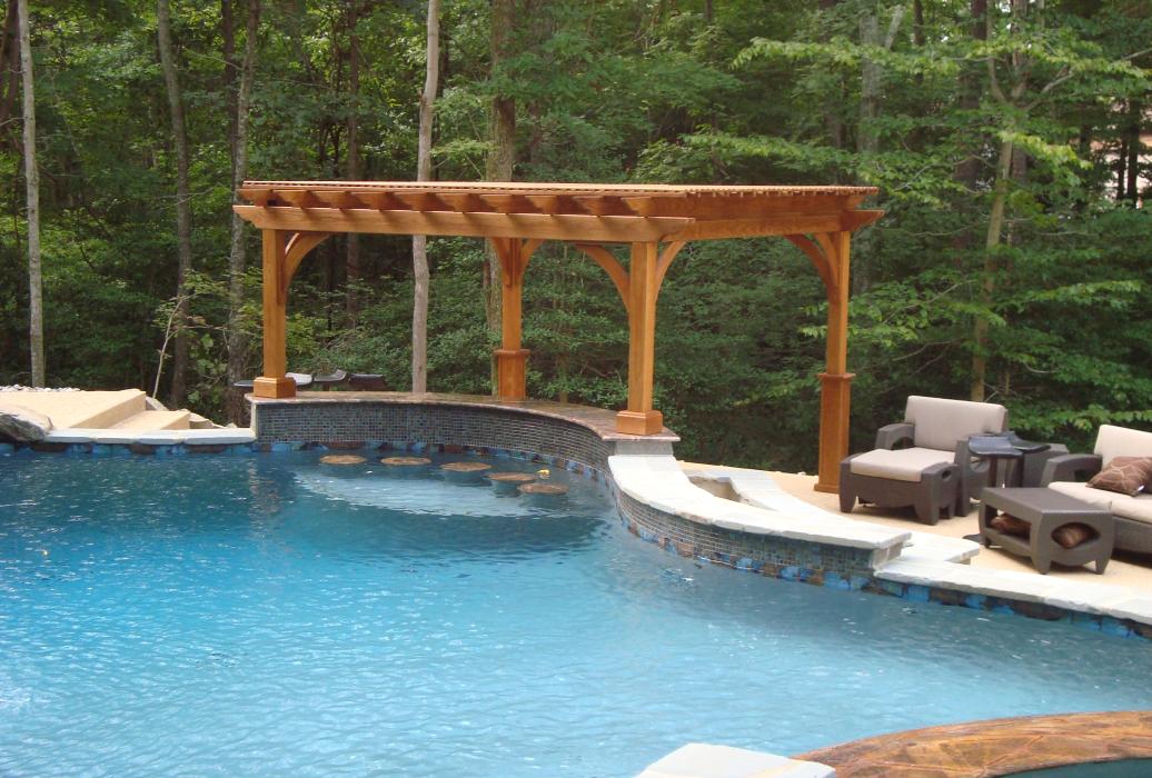 12x12 Elegant Wood Pergola,Canyon Brown stain