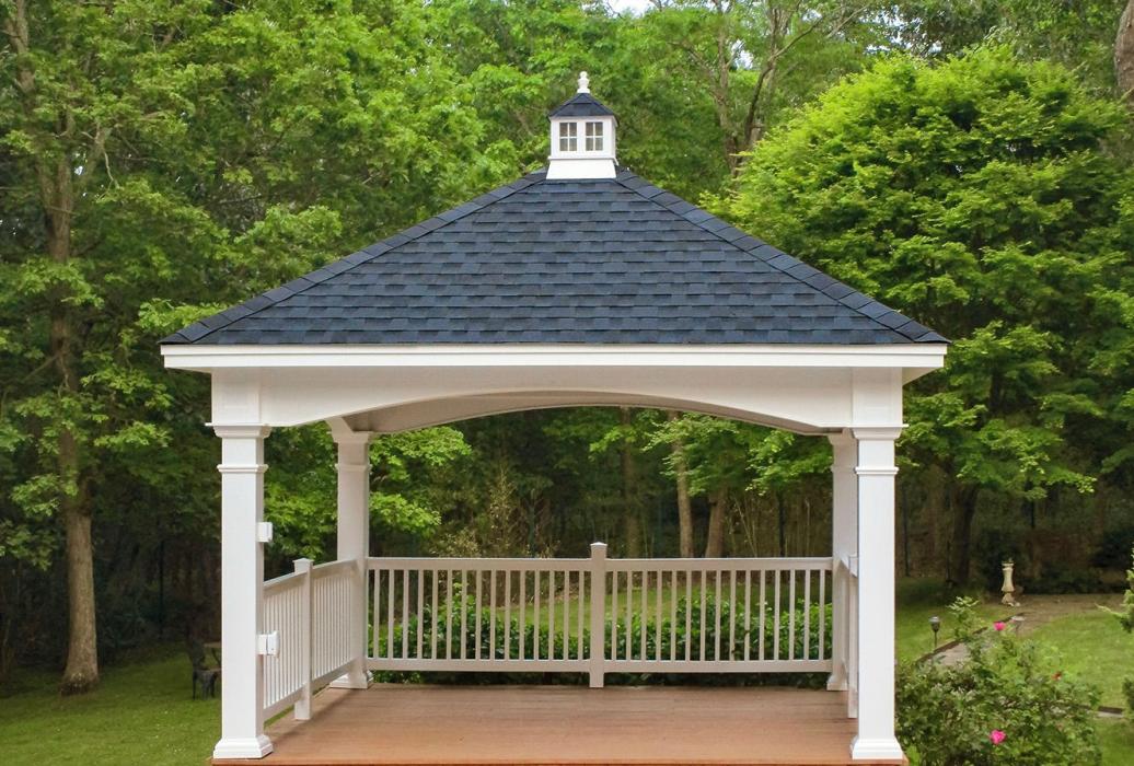 12x14 Hampton w(4)8in Posts Railings Cupola & Electrical