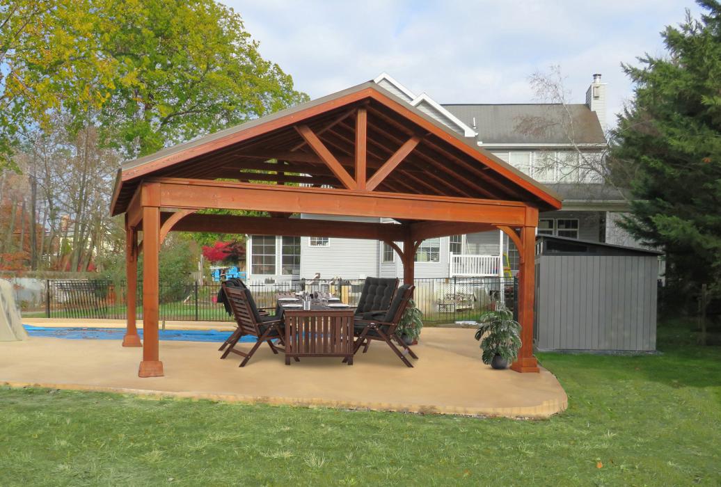 20x20 Wood A-Frame w 7 Posts