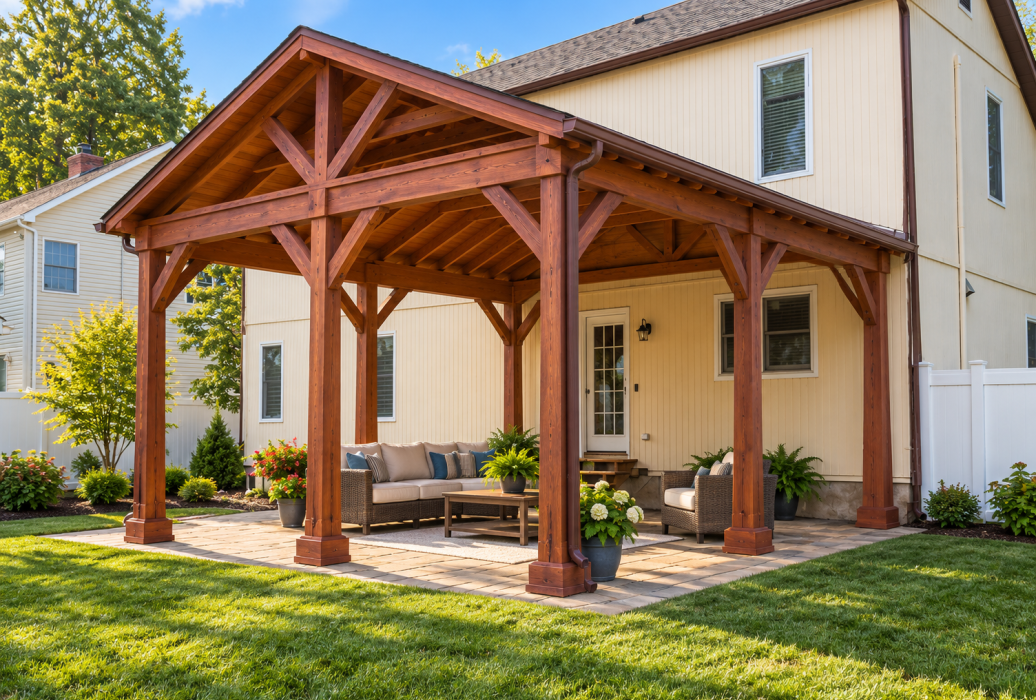 20x24 Wood A-Frame +48__Attached to House